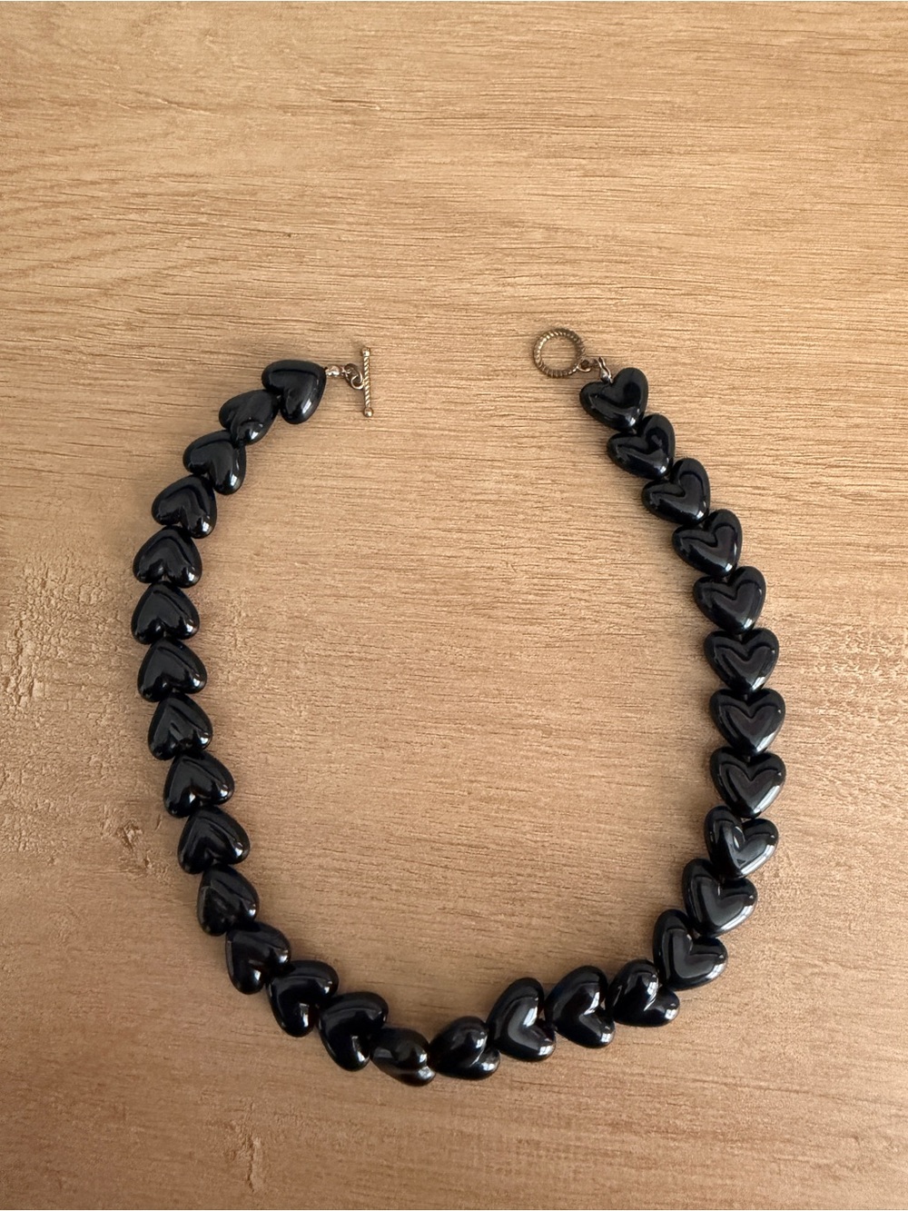 Black Heart Bead Choker Necklace - Women Jewelry